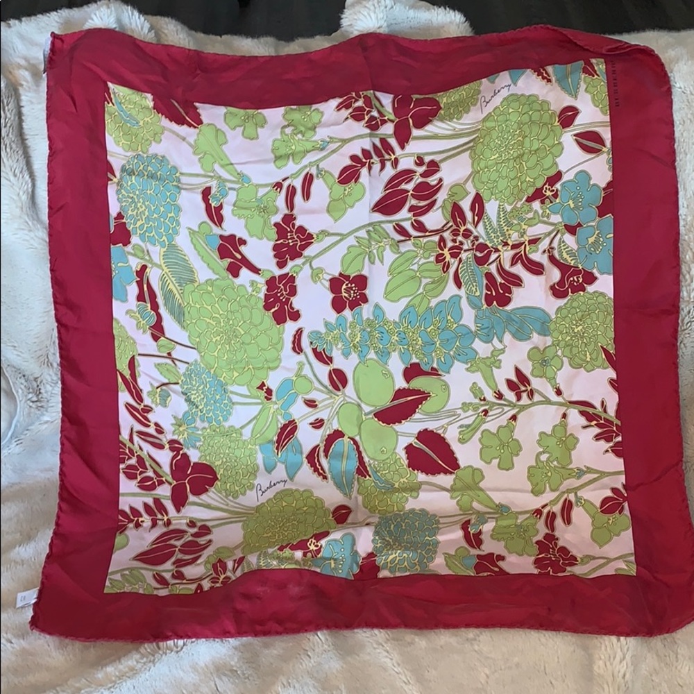 Vintage Burberry 100% silk scarf